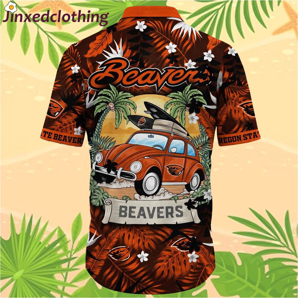 Oregon State Beavers Ncaa Hawaiian Shirt Palm Leaves Pattern Best Beach Gift 